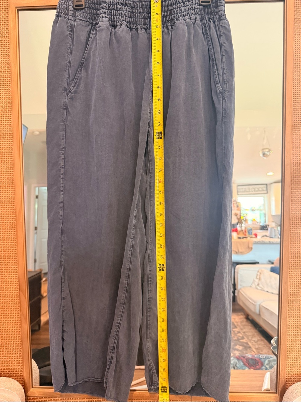 MOTHER The Bingo Fray Cropped Wide Leg Pants Medium - Picture 6 of 16